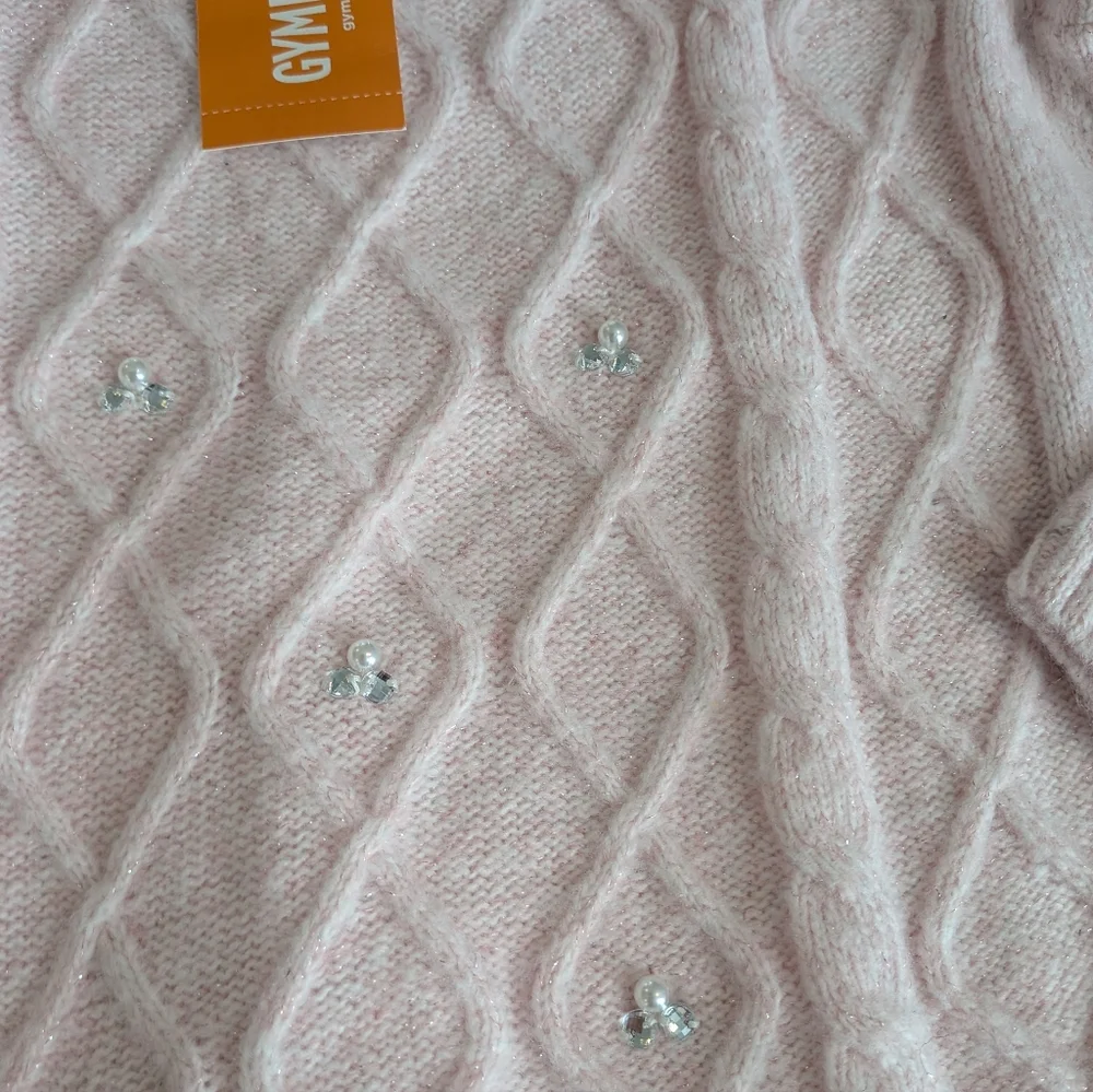 ⭐ NEW NWT Girls Gymboree Pink Diamond Knit Sweater Size 6